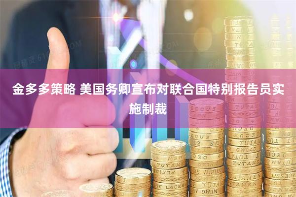 金多多策略 美国务卿宣布对联合国特别报告员实施制裁
